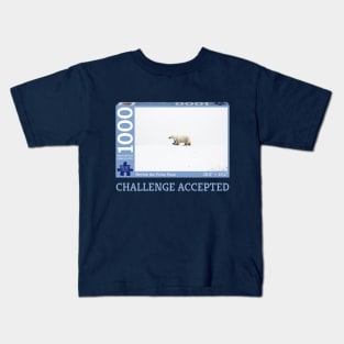 Challenge Accepted: Snowy Polar Bear Puzzle Kids T-Shirt